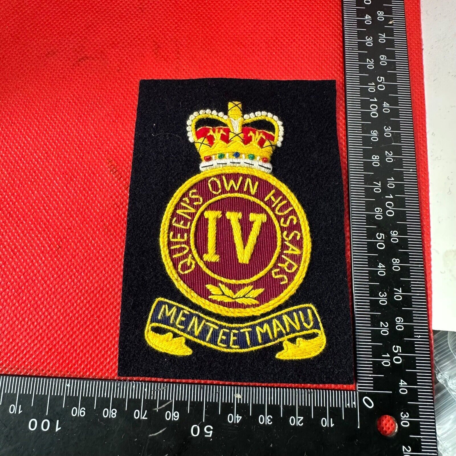 British Army 4th Queen's Own Hussars Regiment Embroidered Blazer Badge - The Militaria Shop