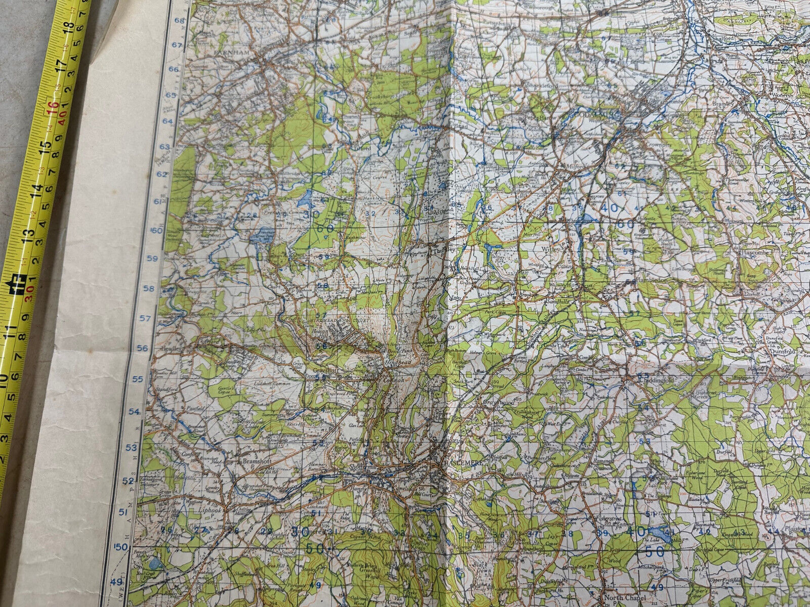 Original WW2 British Army OS Map of England - War Office - Guildford & Horsh - The Militaria Shop