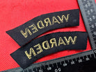 Original WW2 British Home Front Civil Defence Wardens Shoulder Title Pair - The Militaria Shop