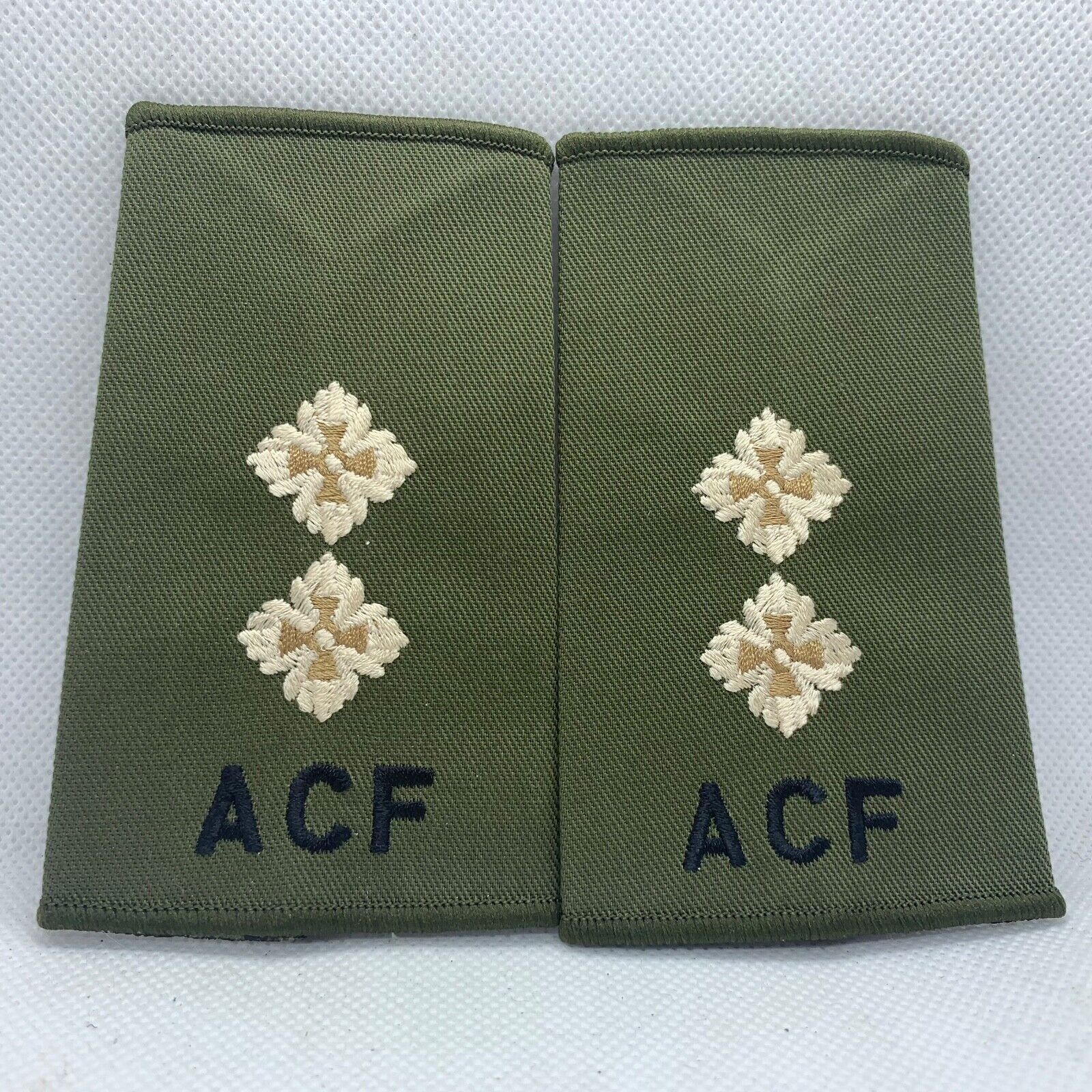 Cadet ACF OD Green Rank Slides / Epaulette Pair Genuine British Army ...
