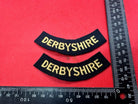 Original WW2 British Home Front Civil Defence Derbyshire Shoulder Title Pair - The Militaria Shop