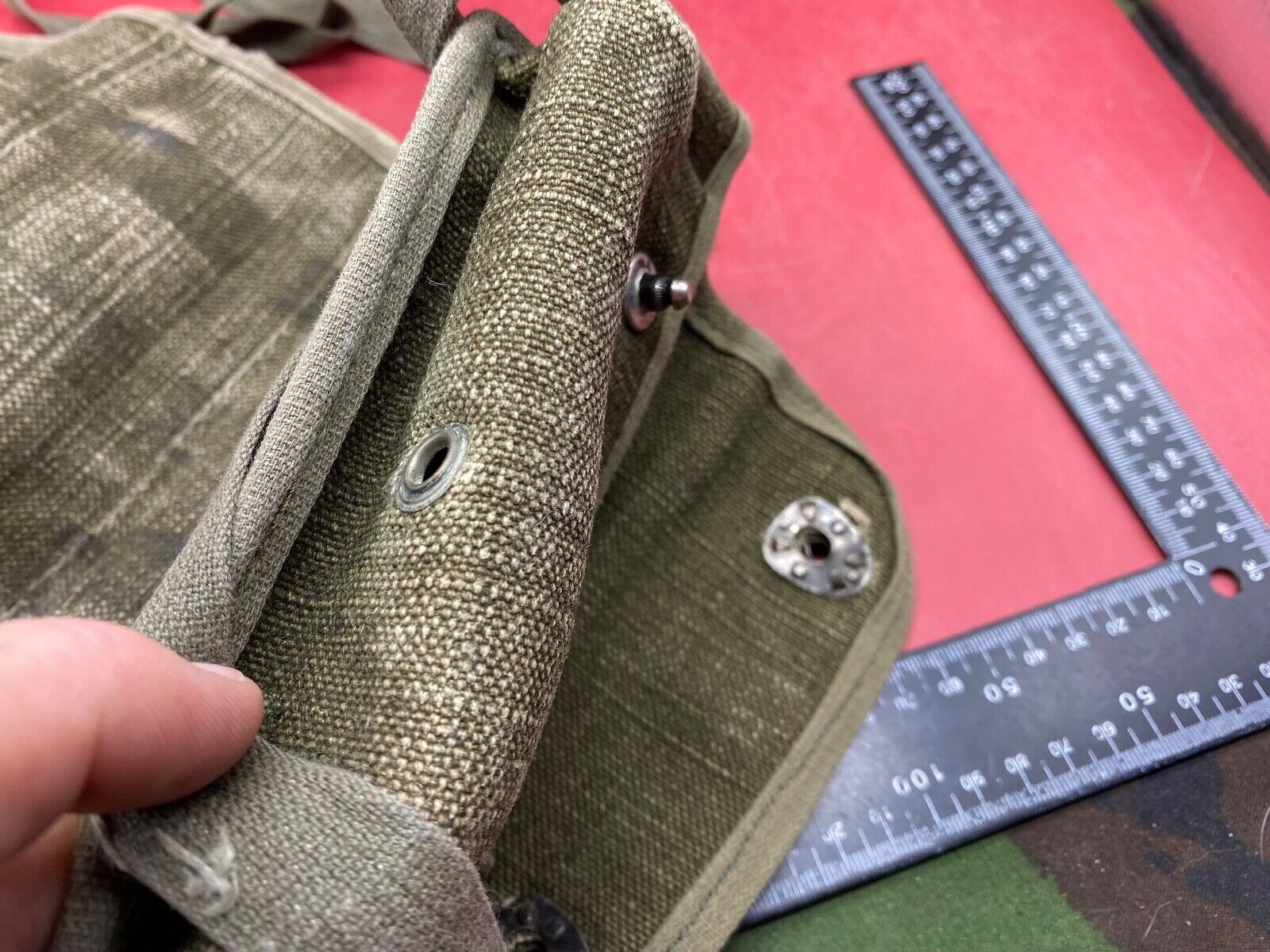 Original French Army Green 3 Pocket Grenade Carrier Webbing Pouch - The Militaria Shop