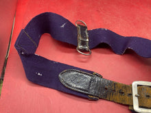 Load image into Gallery viewer, WW2 British Army Hussars Blue Canvas and Leather Belt with Fittings - The Militaria Shop
