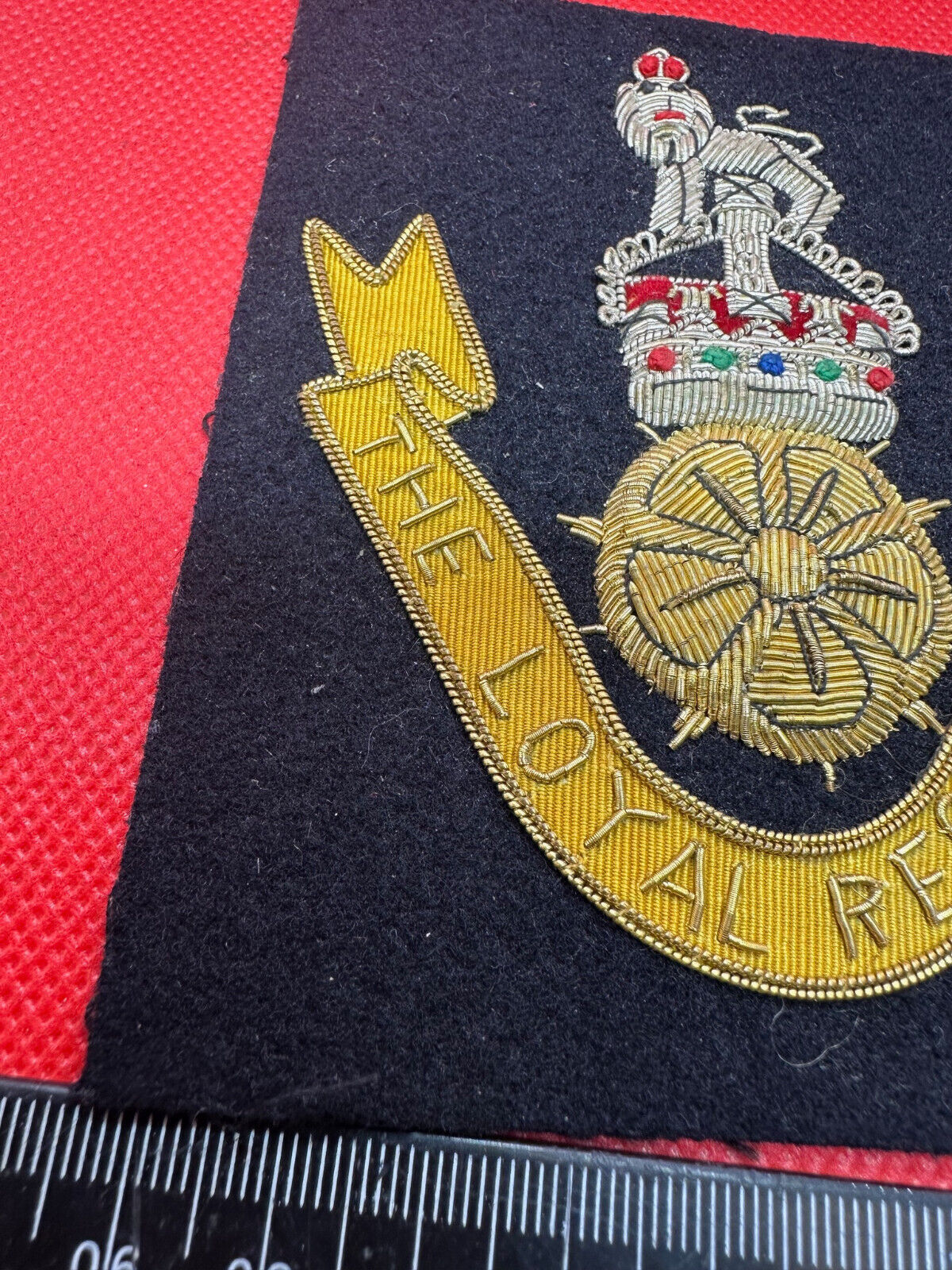 British Army Bullion Embroidered Blazer Badge - The Loyal Regiment - Kings Crown - The Militaria Shop