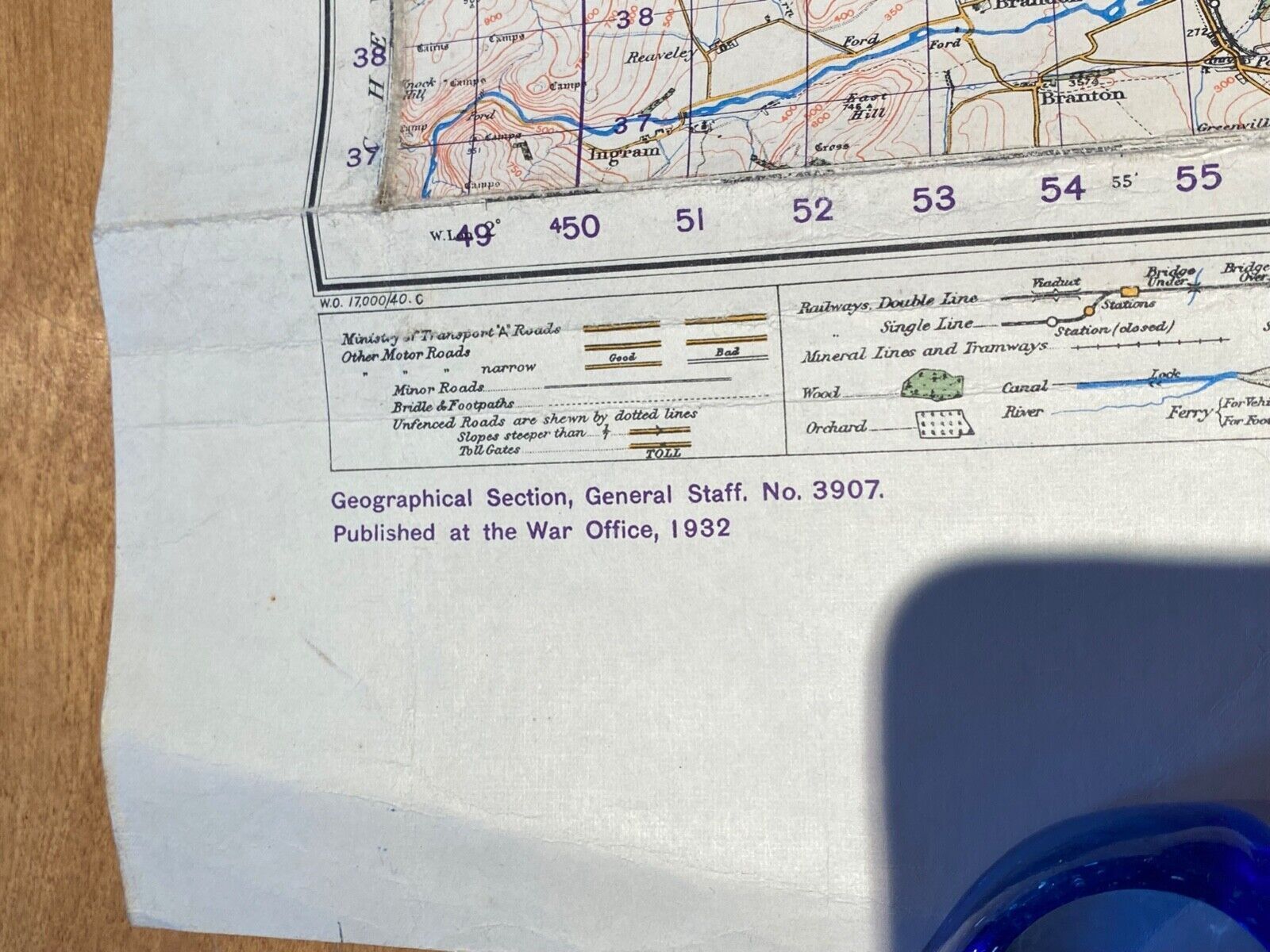 WW2 British Army 1932 dated MILITARY EDITION General Staff map of HOLY ISLAND. - The Militaria Shop