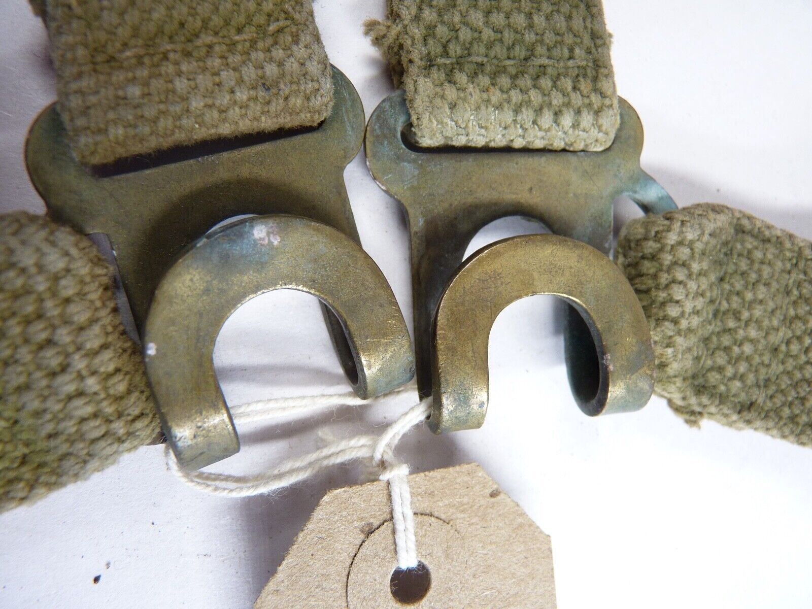 Original WW2 Pattern British Army L Straps Pair - 37 Pattern Webbing Haversack - The Militaria Shop
