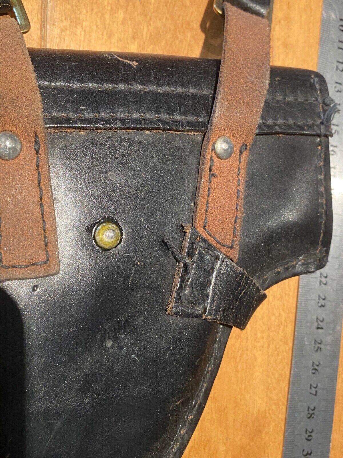 Soviet Russian Navy Officer Makarov PM Holster, + cleaning rod in black leather - The Militaria Shop