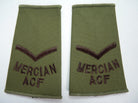 Mercian ACF OD Green Rank Slides / Epaulette Pair Genuine British Army - NEW - The Militaria Shop