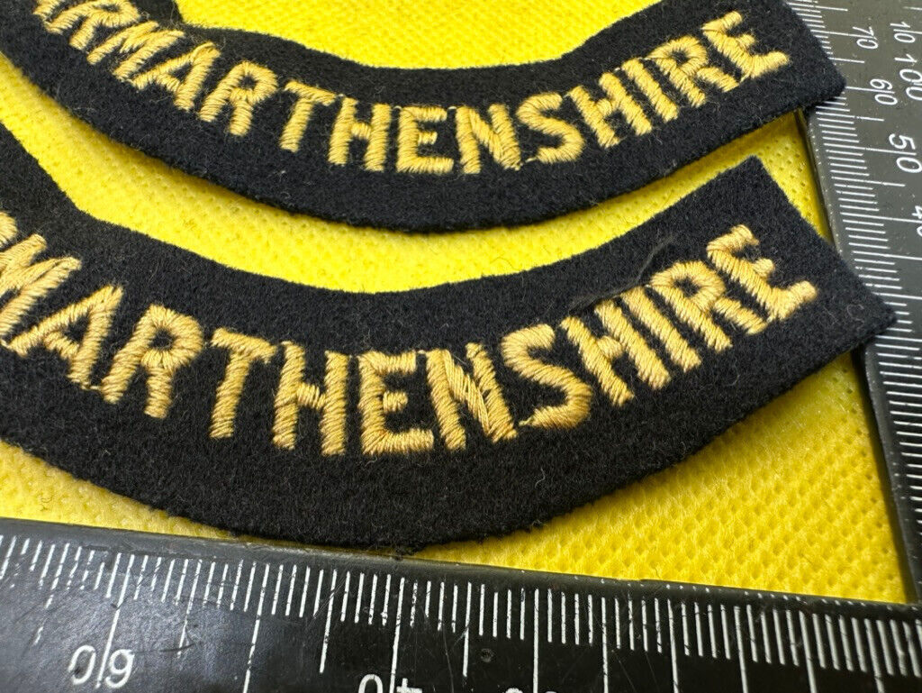 Original WW2 British Home Front Civil Defence Carmarthenshire Shoulder Titles - The Militaria Shop