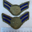 Pair of United States Air Force Rank Chevrons Olive Green -- Airmen First Class - The Militaria Shop