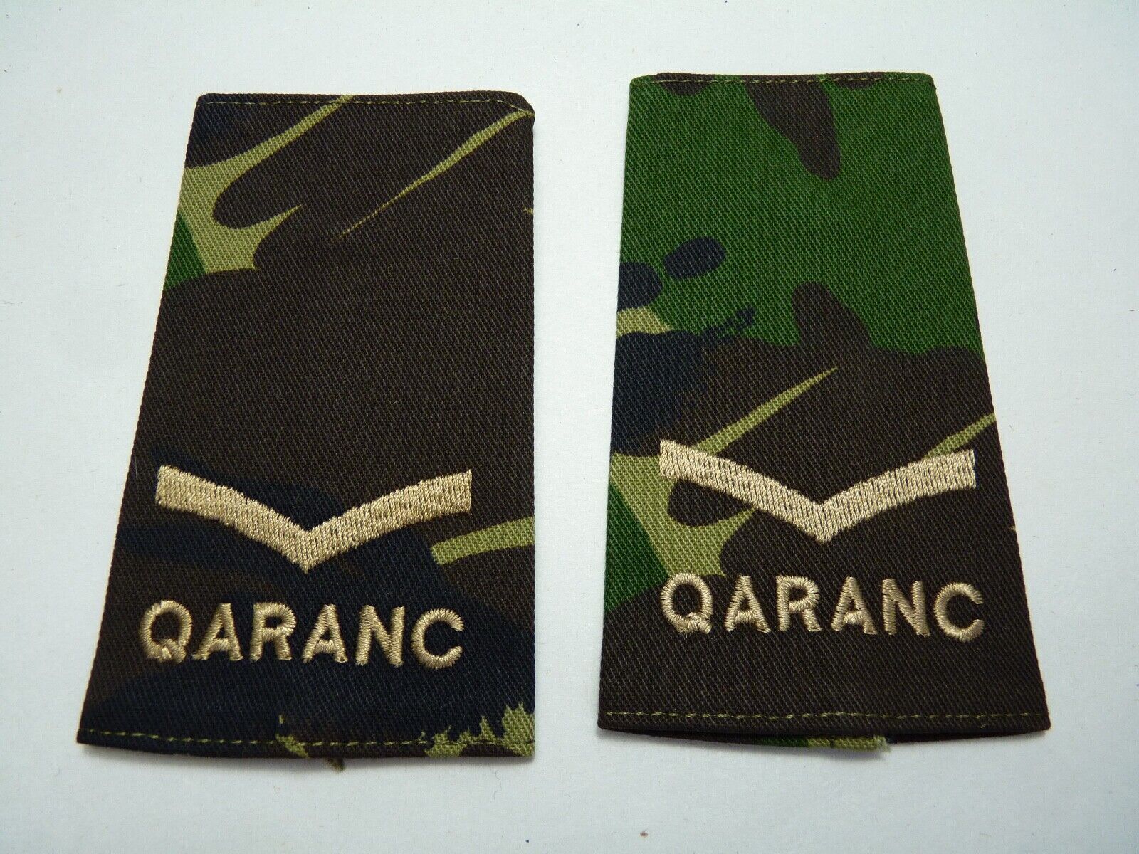 QARANC Jungle DPM Rank Slides / Epaulette Pair Genuine British Army - NEW - The Militaria Shop