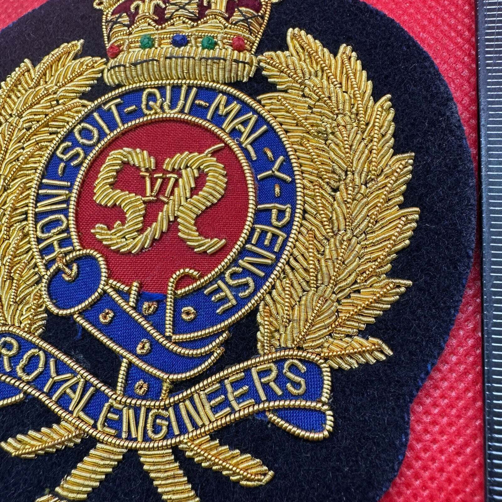 British Army Bullion Embroidered Blazer Badge - Royal Engineers - King's Cr - The Militaria Shop
