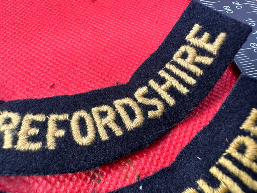 Original WW2 British Home Front Civil Defence Herefordshire Shoulder Titles - The Militaria Shop