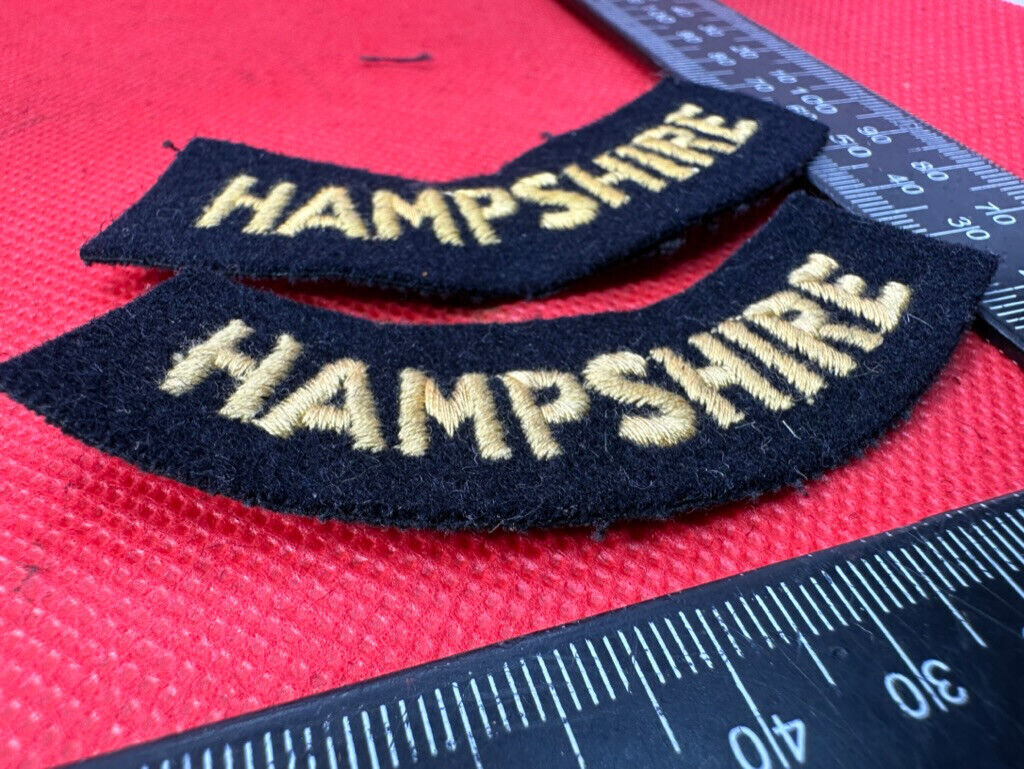 Original WW2 British Home Front Civil Defence Hampshire Shoulder Titles - The Militaria Shop