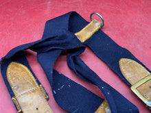 Load image into Gallery viewer, WW2 British Army Hussars Blue Canvas and Leather Belt with Fittings - The Militaria Shop
