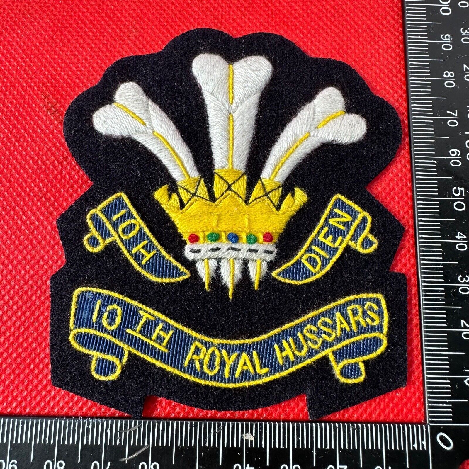 British Army 10th Royal Hussars Regiment Embroidered Blazer Badge - The Militaria Shop