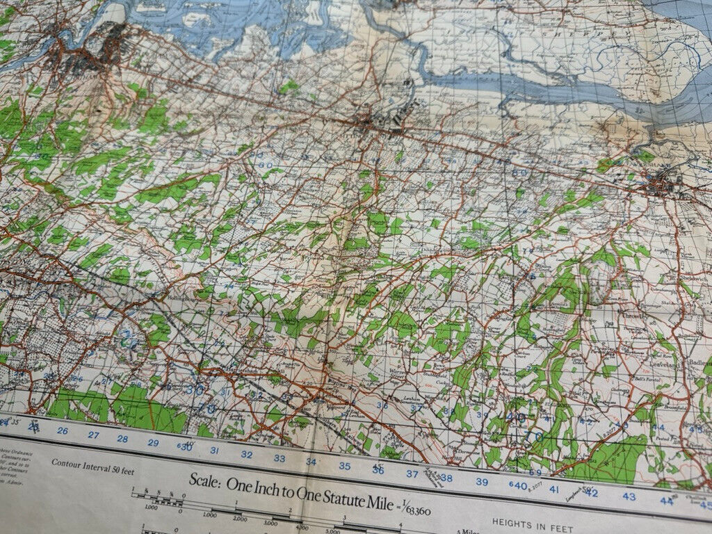 Original WW2 British Army OS Map of England - War Office - Chatham & Maidsto - The Militaria Shop