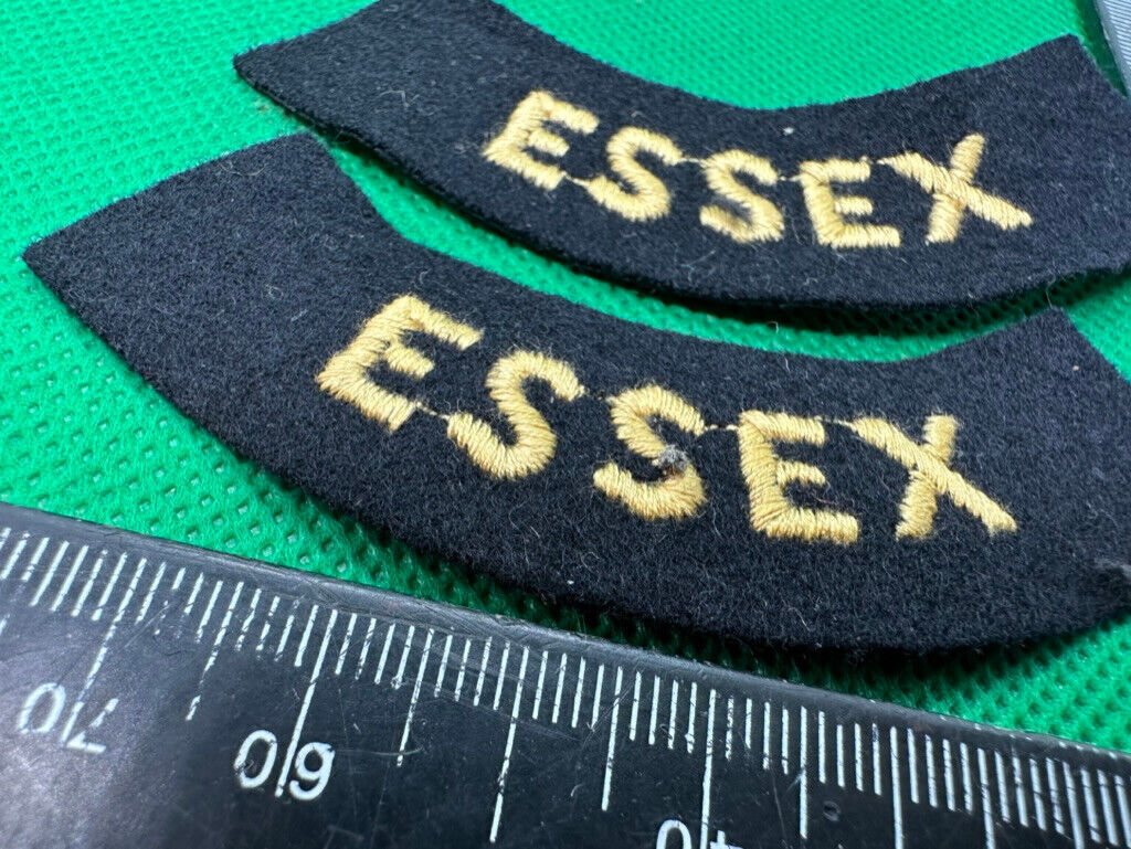 Original WW2 British Home Front Civil Defence Essex Shoulder Titles - The Militaria Shop