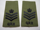 QRH Royal Horse OD Green Rank Slides / Epaulette Pair Genuine British Army - NEW - The Militaria Shop