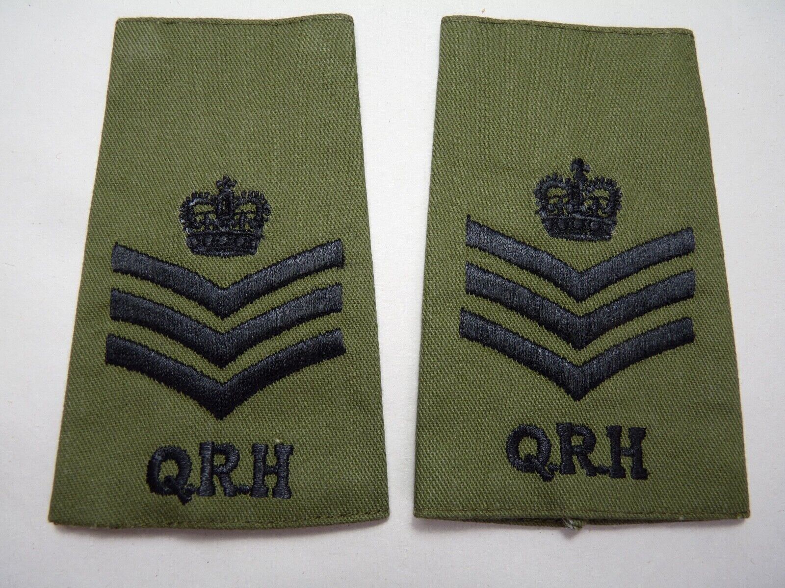 QRH Royal Horse OD Green Rank Slides / Epaulette Pair Genuine British Army - NEW - The Militaria Shop