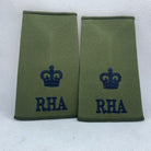 RHA Royal Horse OD Green Rank Slides / Epaulette Pair Genuine British Army - NEW - The Militaria Shop