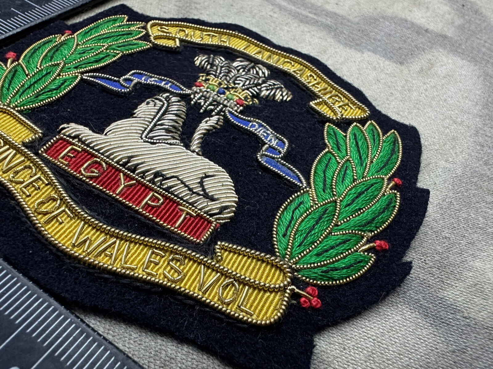 British Army Bullion Embroidered Blazer Badge - South Lancashire Prince Of Wales - The Militaria Shop