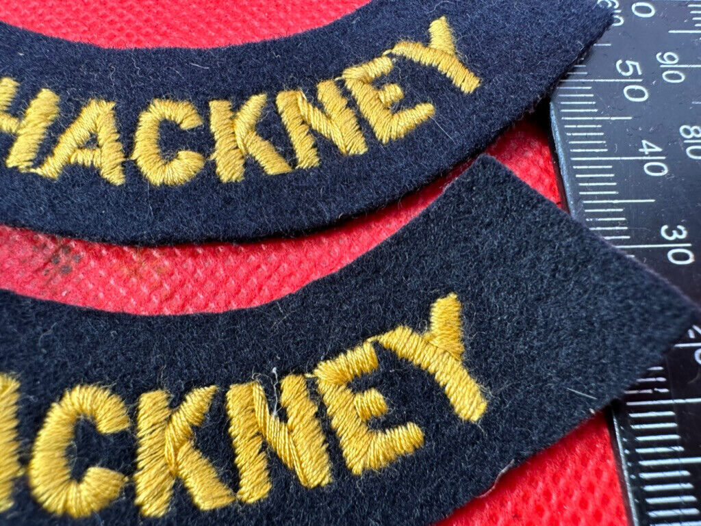 Original WW2 British Home Front Civil Defence Hackney Shoulder Titles - The Militaria Shop