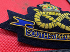 British Army Bullion Embroidered Blazer Badge - South Staffordshire Regiment KC - The Militaria Shop