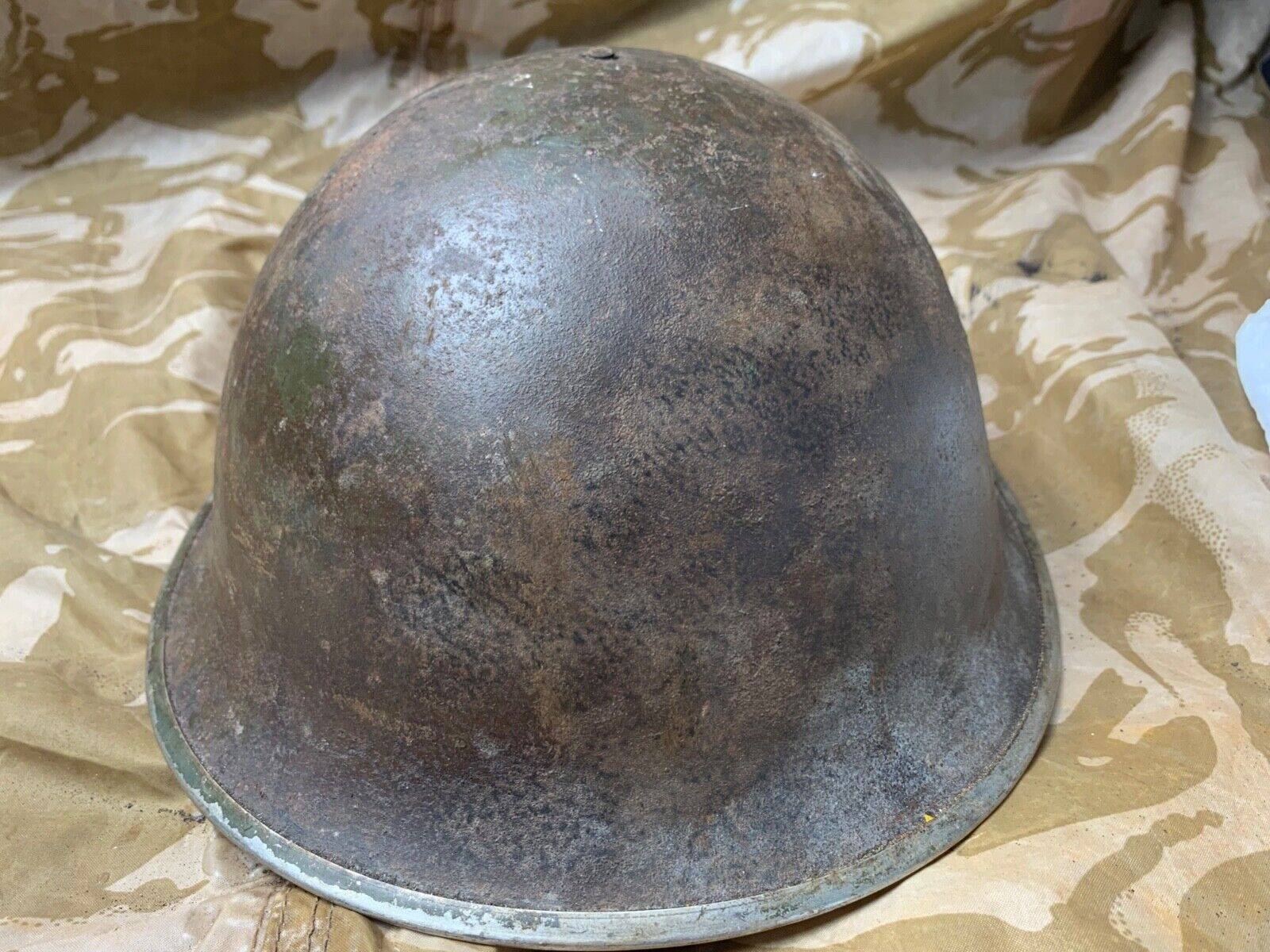 WW2 Mk3 High Rivet Turtle - British / Canadian Army Helmet - Good Original - The Militaria Shop