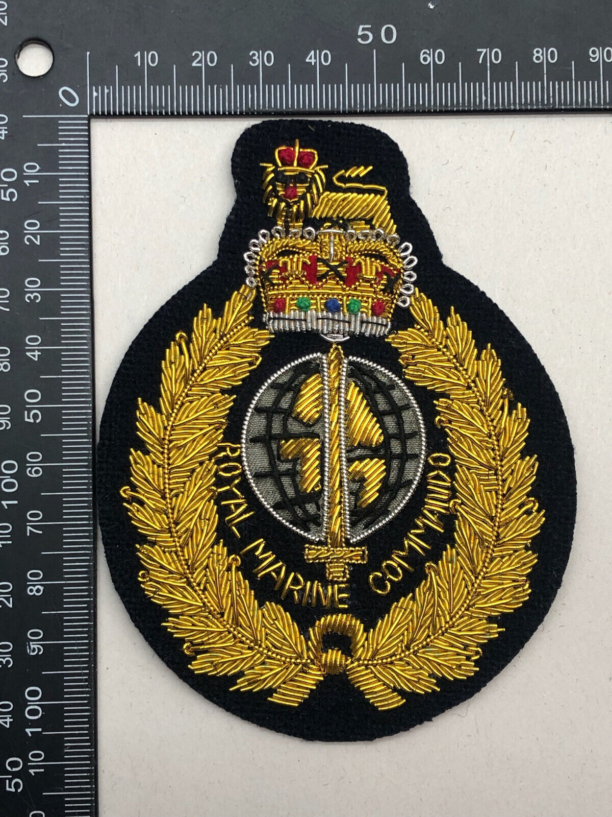 British Army Bullion Embroidered Blazer Badge - Royal Marine Commando - The Militaria Shop