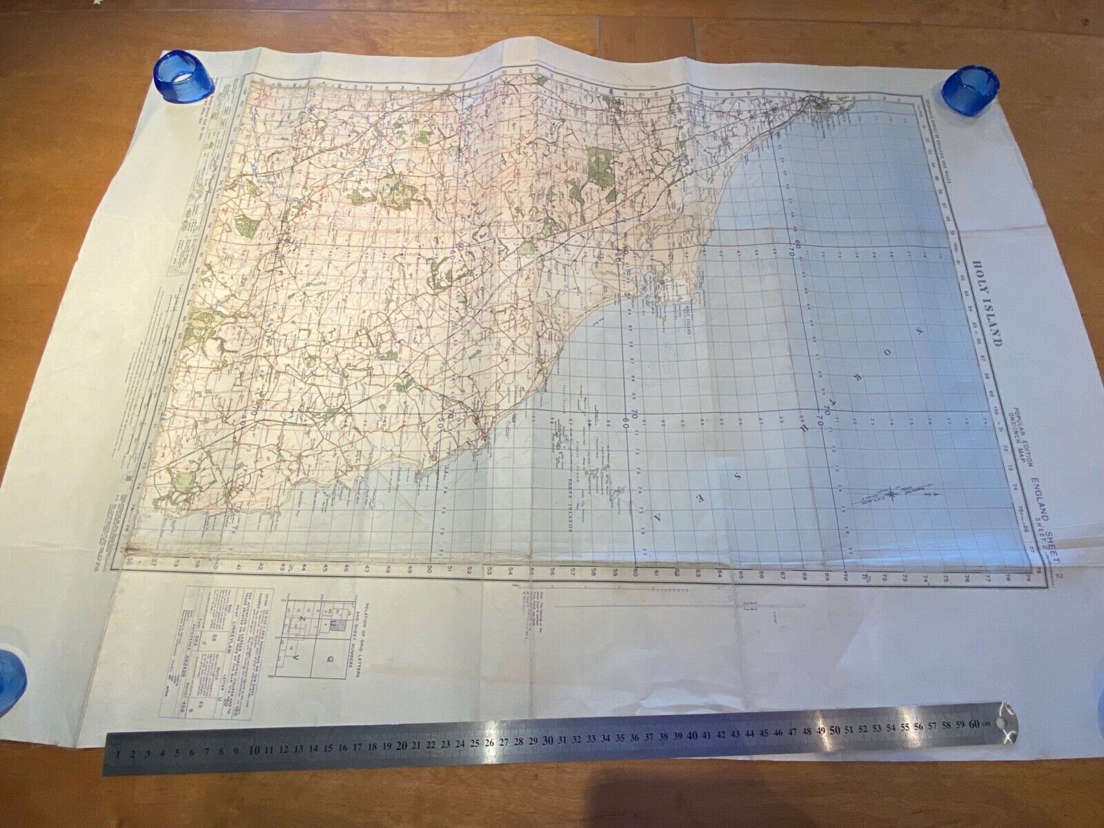 WW2 British Army 1932 dated MILITARY EDITION General Staff map of HOLY ISLAND. - The Militaria Shop