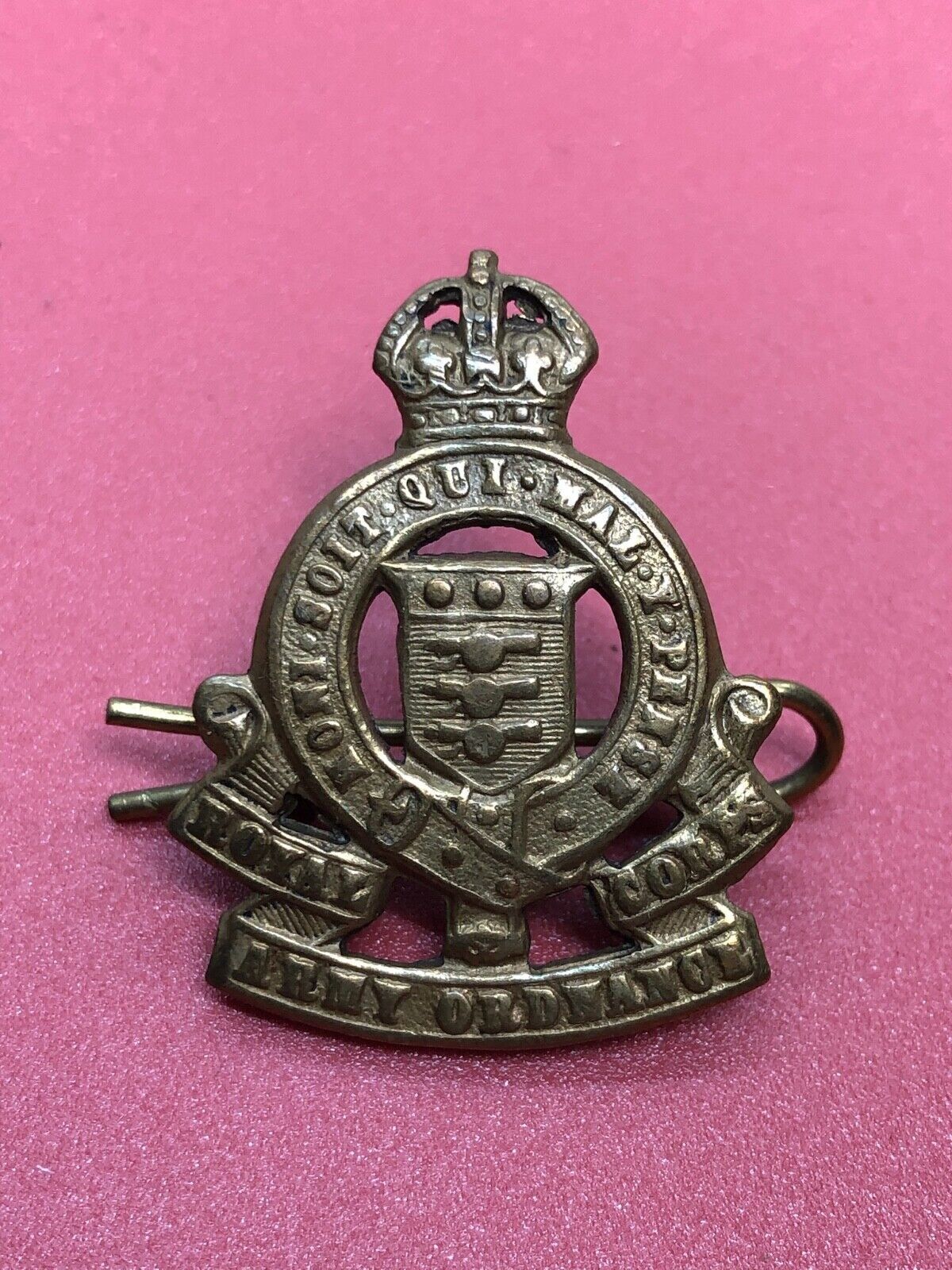 Original WW2 British Army Cap Badge - RAOC Royal Army Ordinance Corps - The Militaria Shop