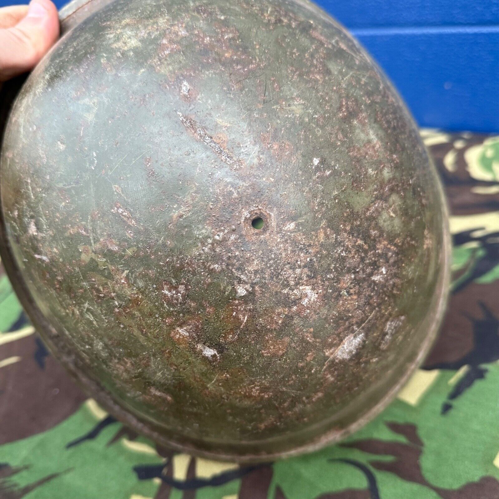 WW2 Canadian Army Mk3 Turtle Helmet - Original Helmet Shell - High Rivet - The Militaria Shop