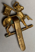 WW2 British Army - West Surreys Queens Royal Regiment brass cap badge. - The Militaria Shop