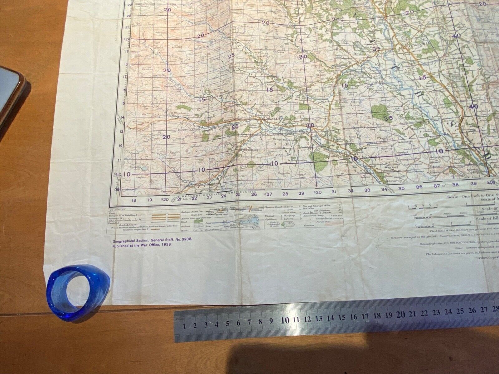 WW2 British Army 1933 MILITARY EDITION General Staff map NITHSDALE & MOFFAT. - The Militaria Shop