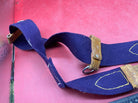 WW2 British Army Hussars Blue Canvas and Leather Belt with Fittings. - The Militaria Shop