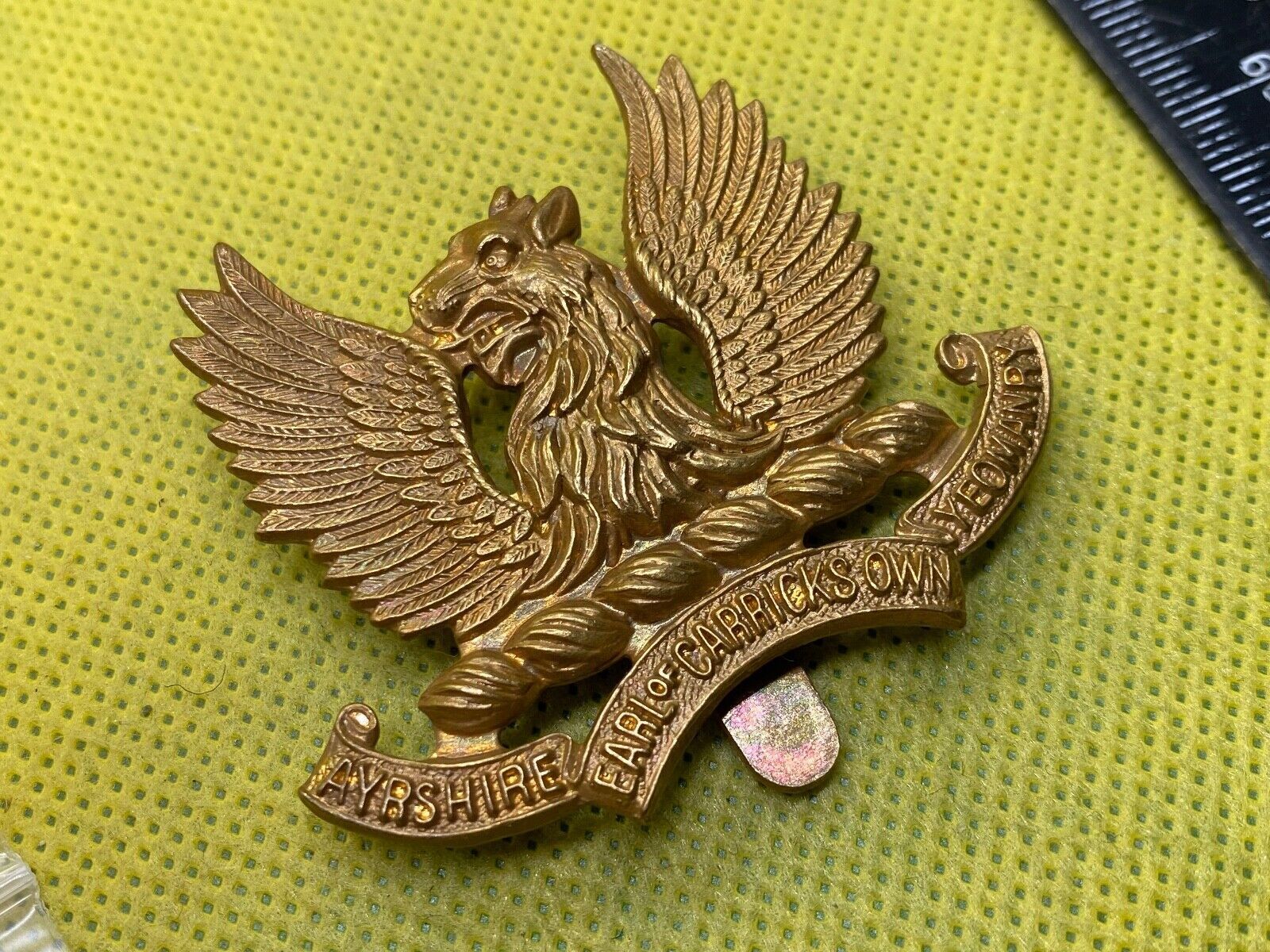 British Army Ayrshire Earl of Carrick Own Yeomanry Cap Badge - Maker Marked - The Militaria Shop