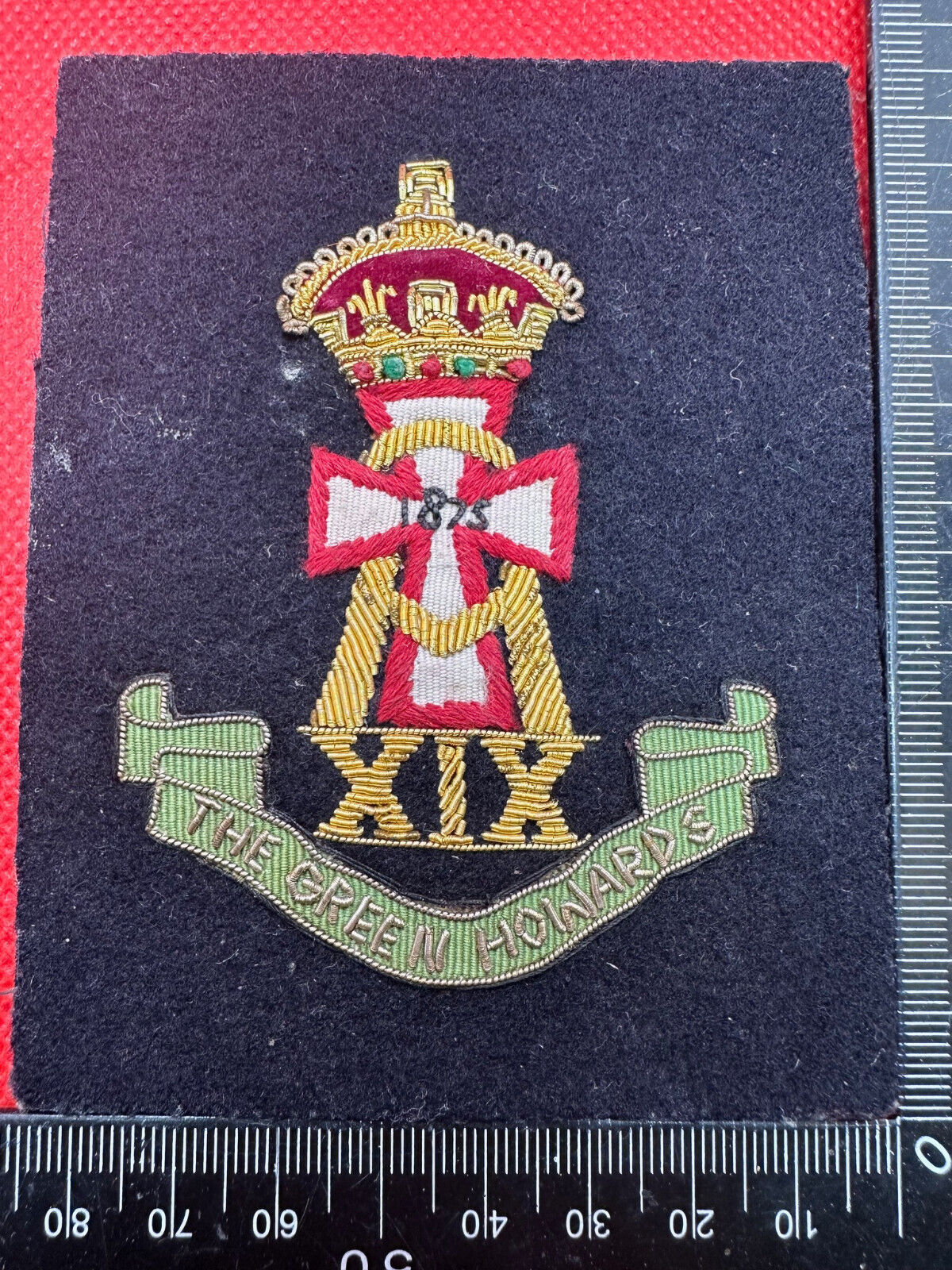 British Army Bullion Embroidered Blazer Badge - The Green Howards - King's - The Militaria Shop