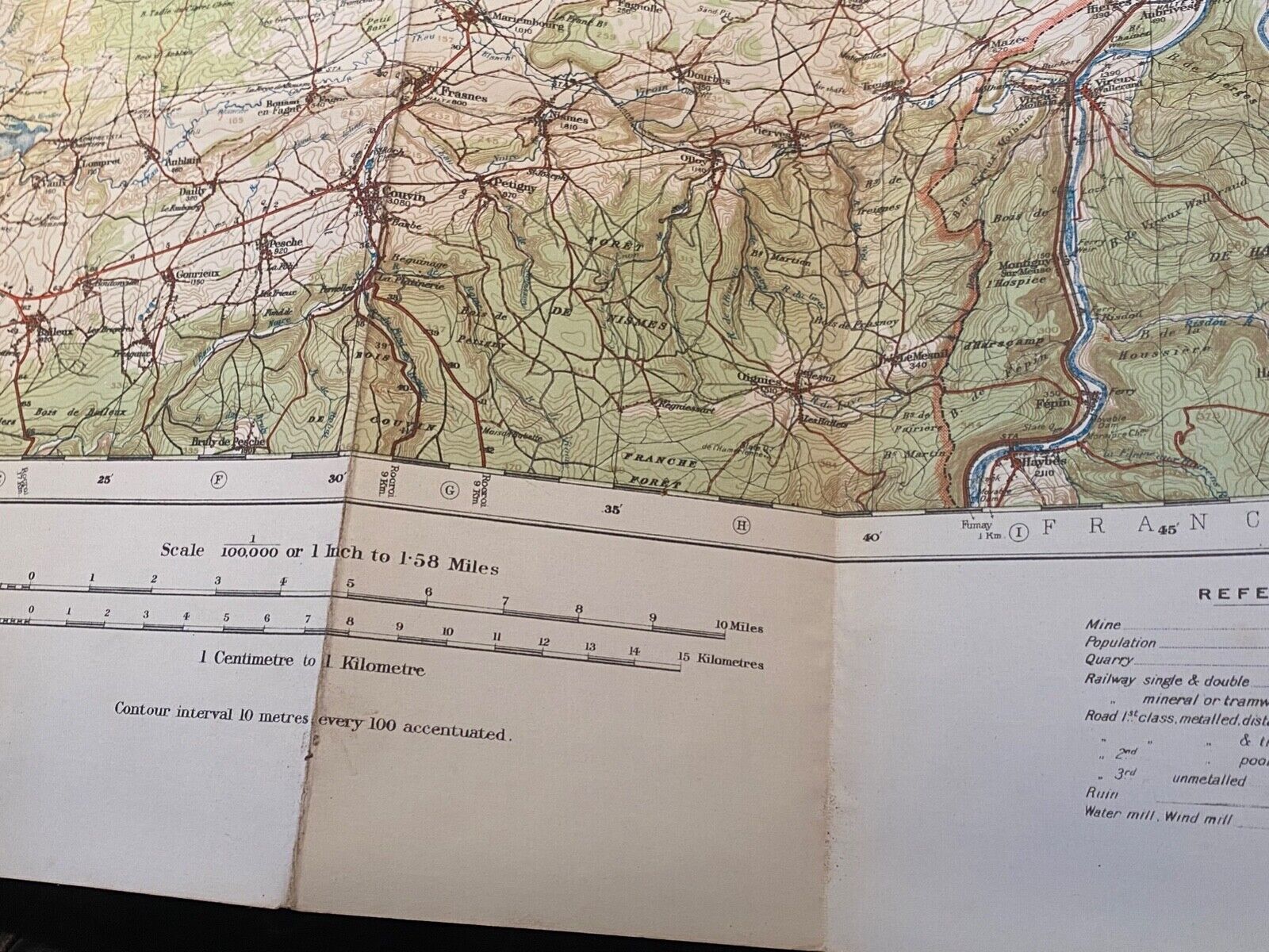 WW1 Era British Army General Staff Map of NAMUR in Belgium. Original Map - The Militaria Shop