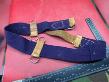Load image into Gallery viewer, WW2 British Army Hussars Blue Canvas and Leather Belt with Fittings. 30 inch. - The Militaria Shop
