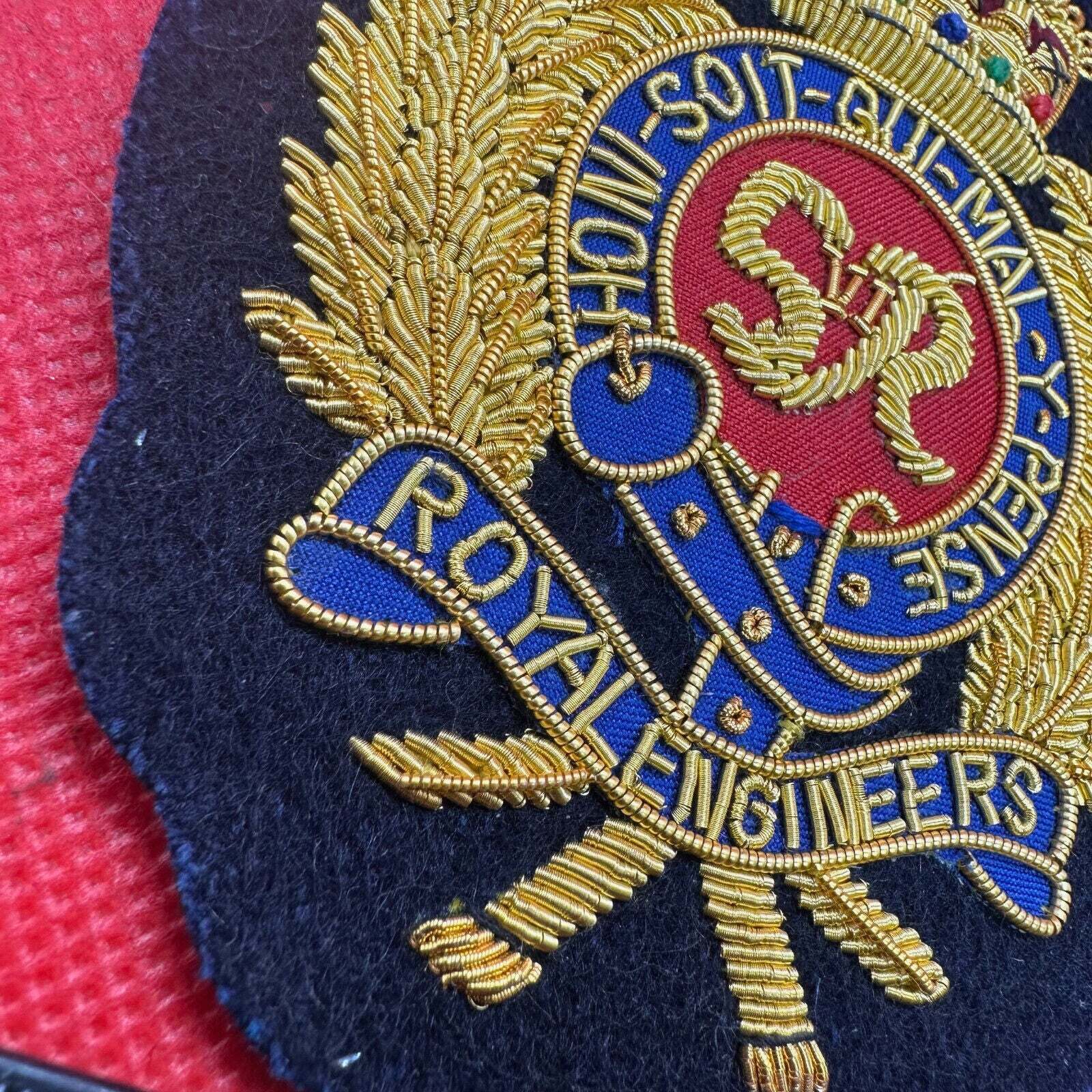 British Army Bullion Embroidered Blazer Badge - Royal Engineers - King's Cr - The Militaria Shop
