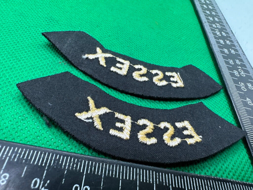 Original WW2 British Home Front Civil Defence Essex Shoulder Titles - The Militaria Shop