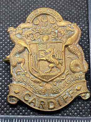 Original British Army 16th Battalion Welsh Regiment Cardiff Cap Badge - The Militaria Shop