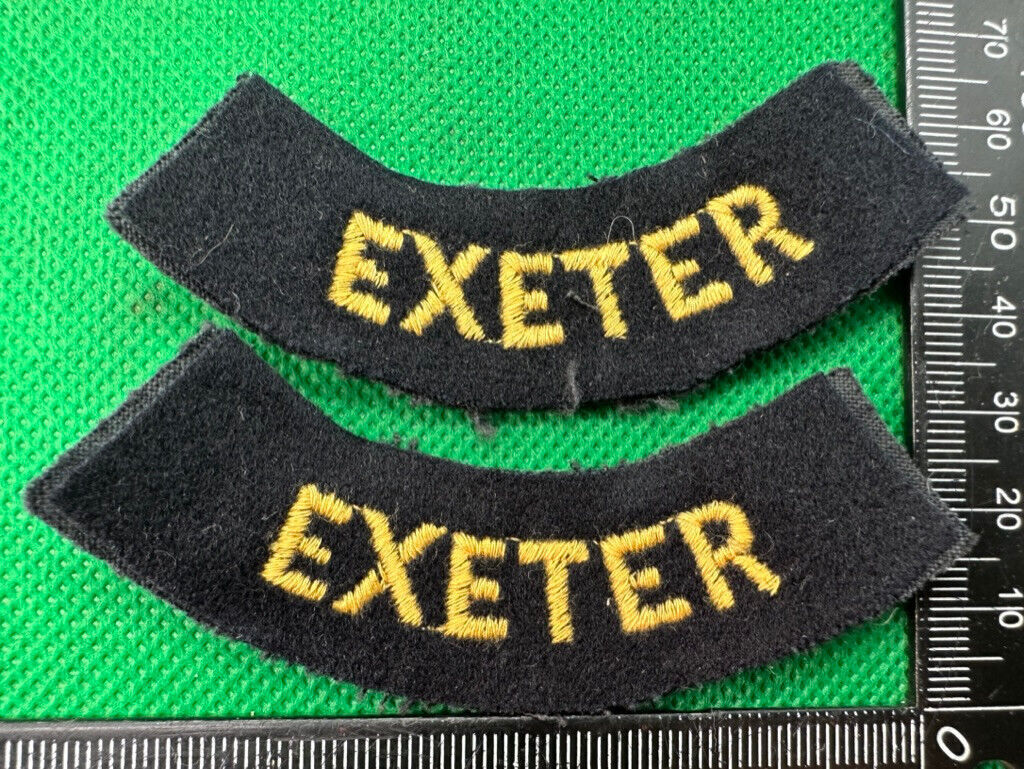 Original WW2 British Home Front Civil Defence Exeter Shoulder Titles - The Militaria Shop