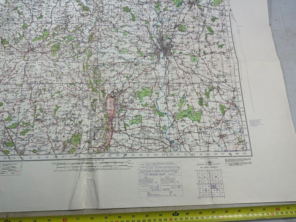Original WW2 British Army OS Map of England - War Office - Worcester - The Militaria Shop