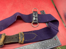 Load image into Gallery viewer, WW2 British Army Hussars Blue Canvas and Leather Belt with Fittings - The Militaria Shop
