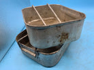 Original WW2 British Army Soldiers Mess Tin Set - Two Piece - Fold Out Handles - The Militaria Shop