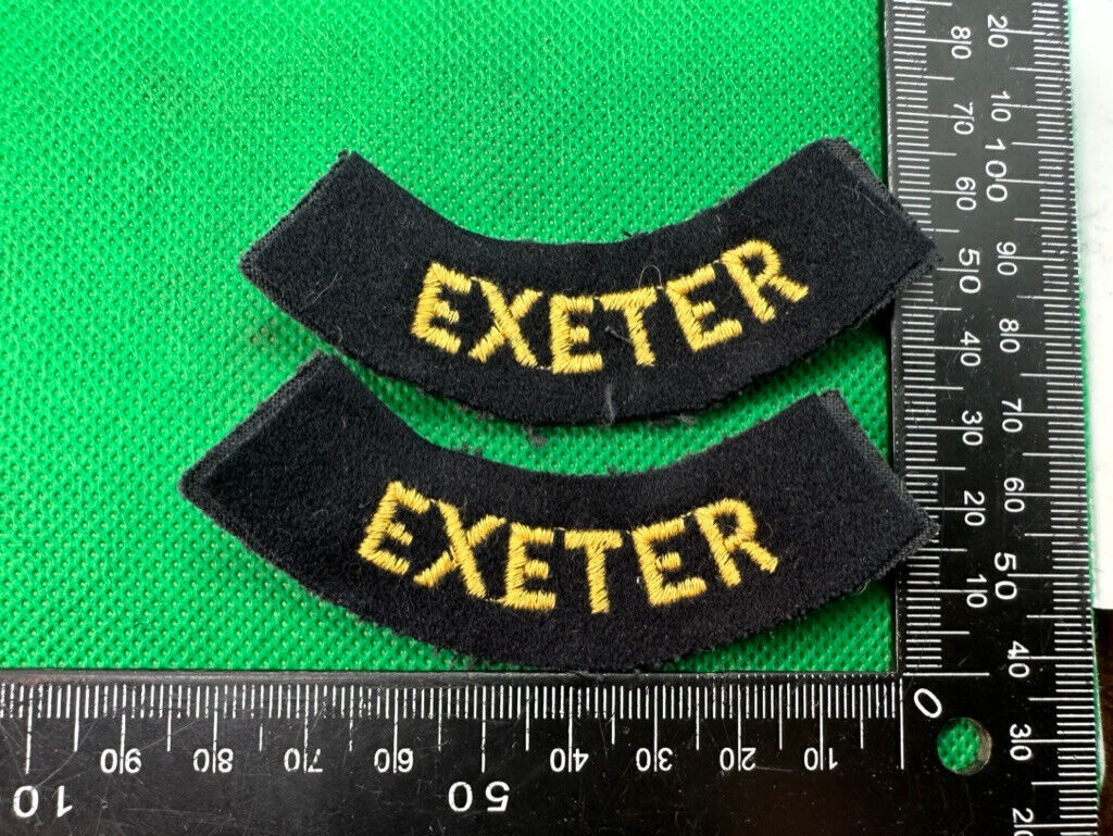 Original WW2 British Home Front Civil Defence Exeter Shoulder Titles - The Militaria Shop