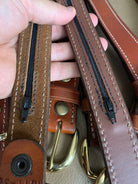 Aker Brown Leather Pistol Police Belt - Varied Sizes - Hidden Coin Compartment - The Militaria Shop