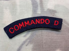 British Army - Commando D Regiment Shoulder Title - Reproduction - The Militaria Shop